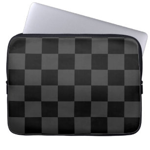 Capa Para Notebook Quadro de verificação preto clássico e Enfumaçado