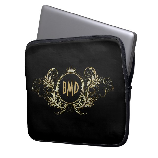 Capa Para Notebook Quadro Floral Menina Com Brilho Falso Preto (Frente Esquerda)