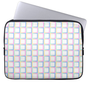 Capa Para Notebook Quadros de Padrões de Gradiente Simétricos Brancos