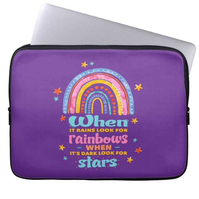 Capa Para Notebook Quando Chover Procure Os Arcos-Chuva (Frente)