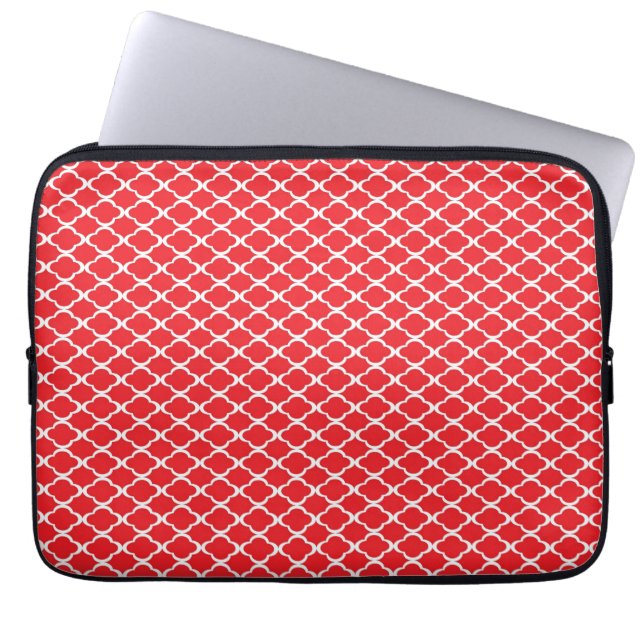 Capa Para Notebook Quatrefoil vermelho (Frente)