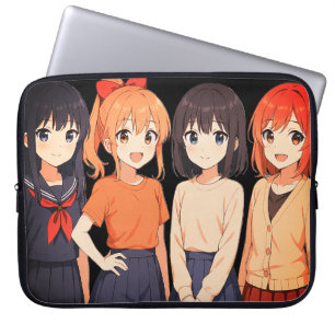 Capa Para Notebook Quatro garotas de anime vestidas para voltar às au