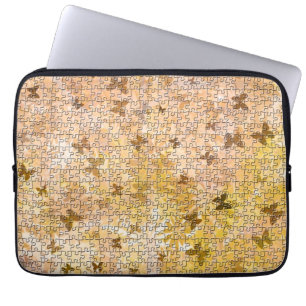 Capa Para Notebook Quebra-cabeça Butterflies e Daisies-Browns por ST