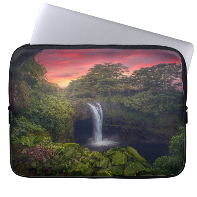 Capa Para Notebook Quedas | Rainbow Falls, Hilo, Havaí (Frente)