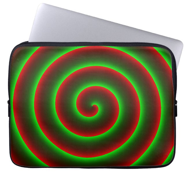 Capa Para Notebook Quer mudar? Espiral verde chamativo. (Frente)