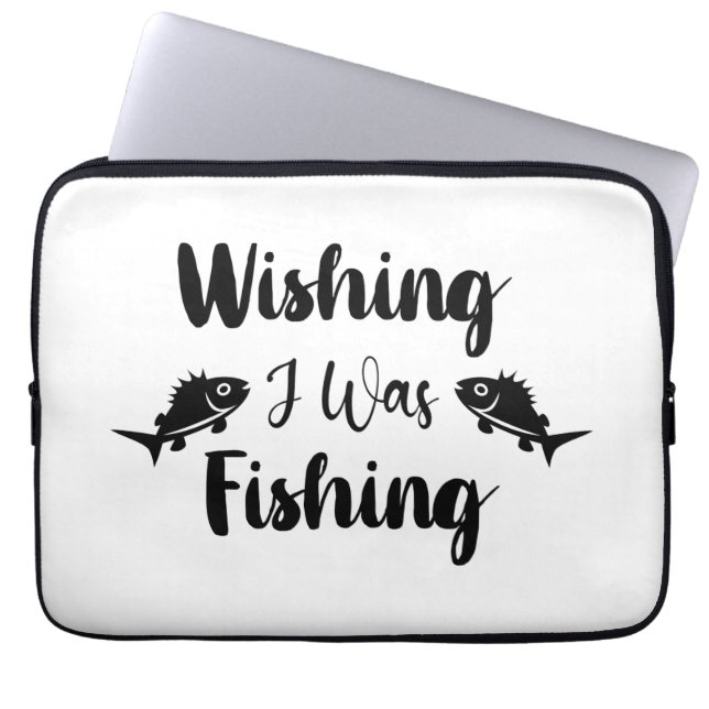 Capa Para Notebook Queria estar pescando uma citação engraçada (Frente)