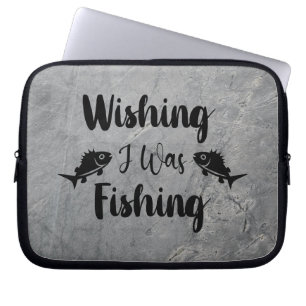 Capa Para Notebook Queria estar pescando uma citação engraçada