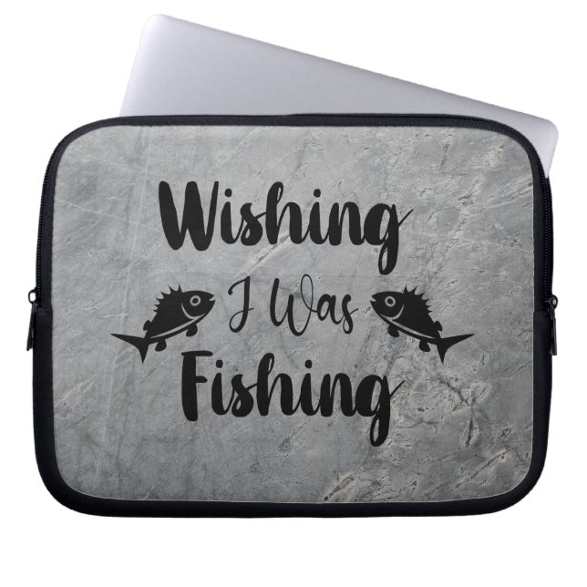 Capa Para Notebook Queria estar pescando uma citação engraçada (Frente)