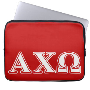 Capa Para Notebook Qui letras brancas e vermelhas de Omega de Alphi