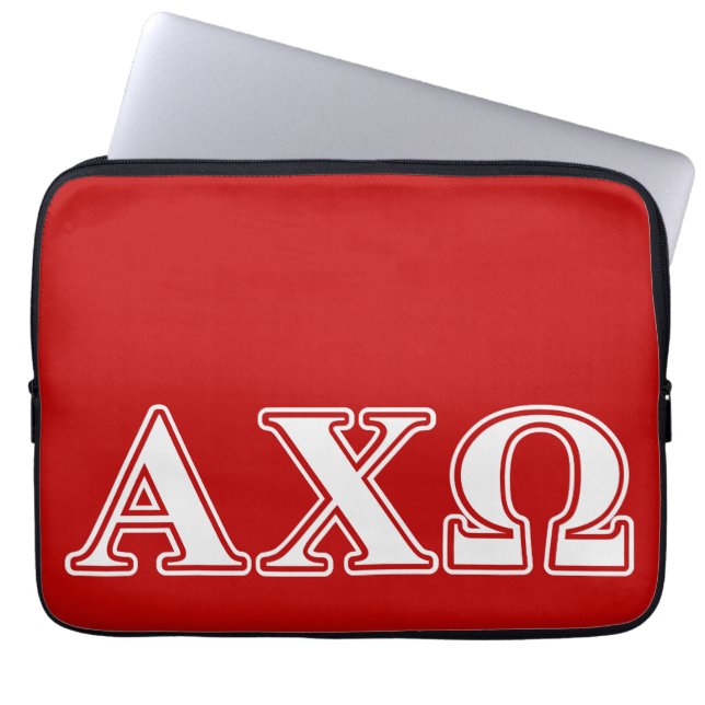 Capa Para Notebook Qui letras brancas e vermelhas de Omega de Alphi (Frente)