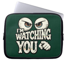 Capa Para Notebook Quirky "I'M WATCHING YOU" Retro Eyes Laptop Sleeve