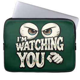 Capa Para Notebook Quirky "I'M WATCHING YOU" Retro Eyes Laptop Sleeve