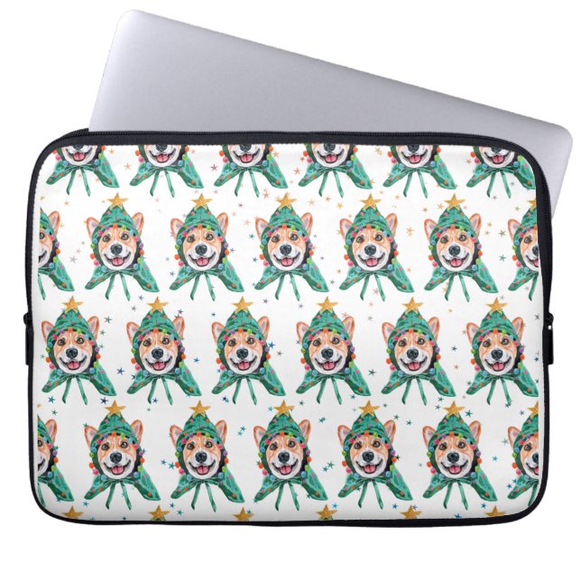 Capa Para Notebook Raça de Cão Corgi Natal (Frente)