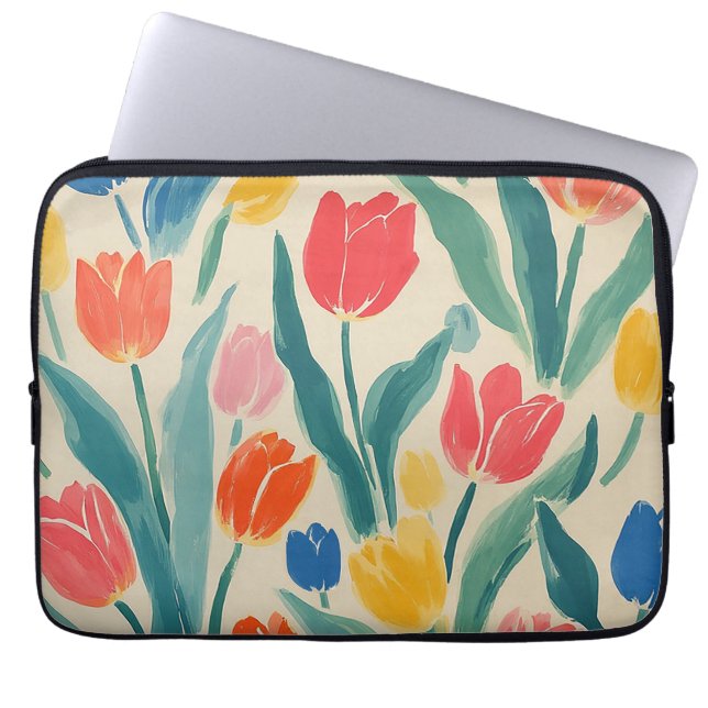 Capa Para Notebook Radiância da Primavera das Tulipas (Frente)