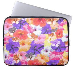 Capa Para Notebook "Radiância no Bloom: Hibiscus em Vidro Estreito