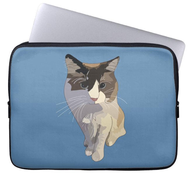 Capa Para Notebook Ragdoll cat, Dusty Blue (Frente)