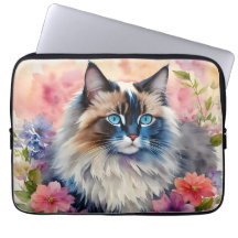 Ragdoll Cat Retrato Floral