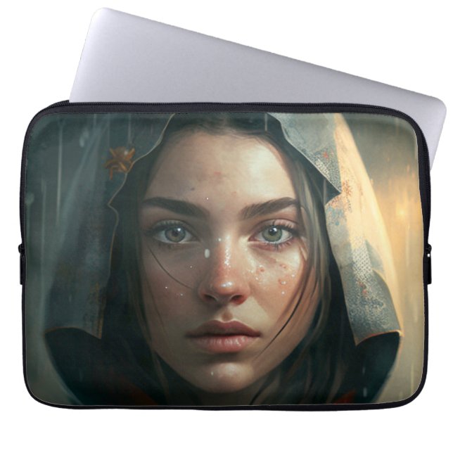 Capa Para Notebook Rain hood girl (Frente)