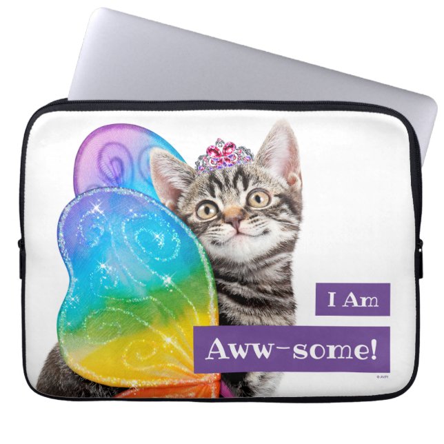 Capa Para Notebook Rainbow Butterfly Princess Kitten (Frente)