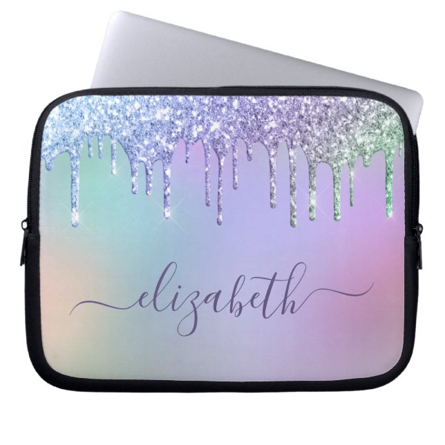 Capa Para Notebook Rainbow Glitter Personalizado (Frente)