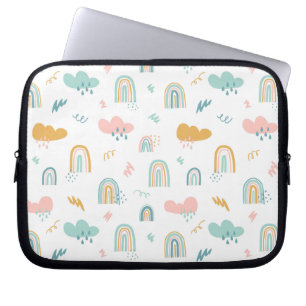 Capa Para Notebook Rainbow & Rain Cloud Patterno