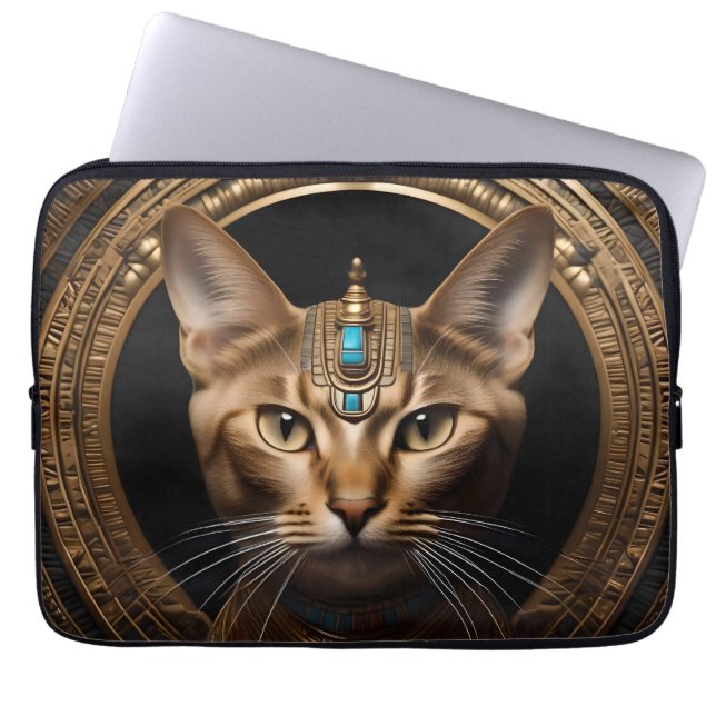 Capa Para Notebook Rainha do Nilo: Cleópatra a Gata com Touca (Frente)