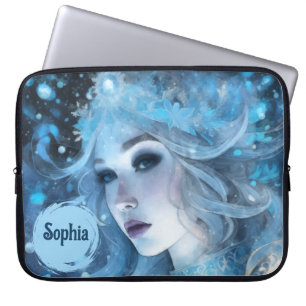 Capa Para Notebook Rainha Mística de Gelo - Fantasia de Arte de Inver