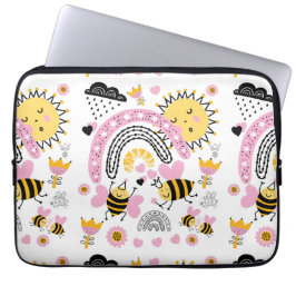 Capa Para Notebook Rainhas Bees Bonitas BFF, Menina, Presentes Rosa