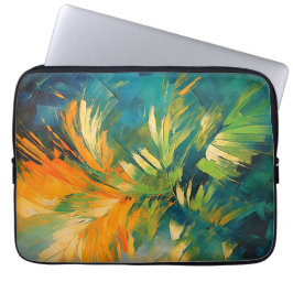 Capa Para Notebook Rajada Abstrata de Palmeira – Energia Tropical em 