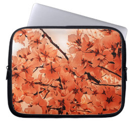 Capa Para Notebook Ramais De Cereja Ornamentais Laranja Estilizado