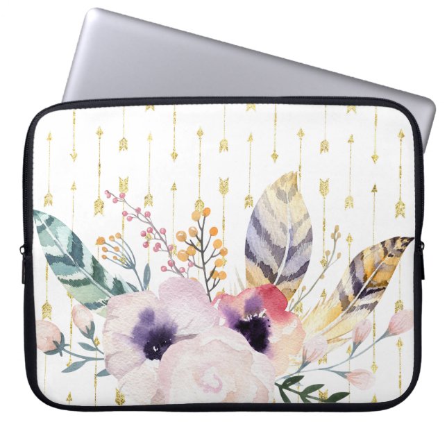 Capa Para Notebook Ramalhete Boho (Frente)