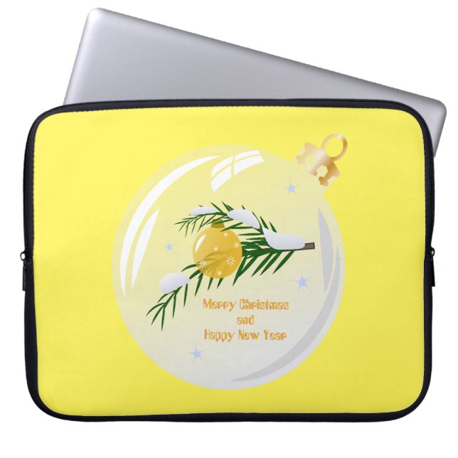 Capa Para Notebook Ramificação de Natal decorada em bauble (Frente)