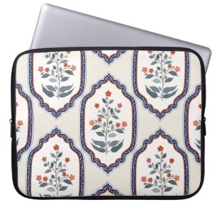 Capa Para Notebook Ramos de Flor Oriental: Kalamkari indiano.