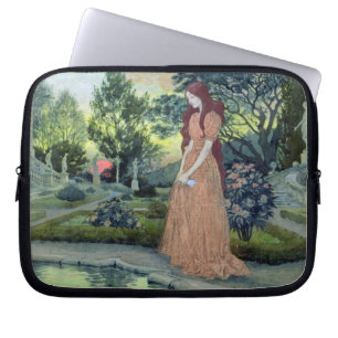 Capa Para Notebook Rapariga em um jardim (w/c)