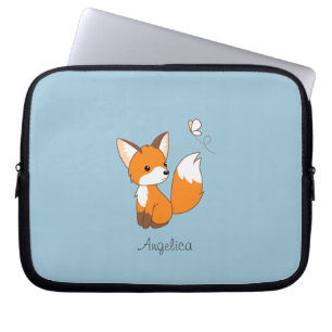 Capa Para Notebook Rapariga Raposa Olhando Borboleta