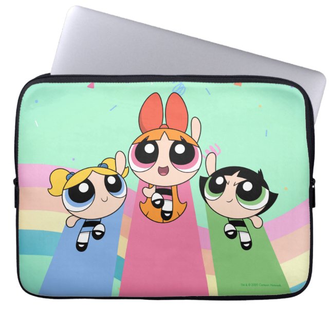 Capa Para Notebook Raparigas Powerpuff Voam Alto (Frente)