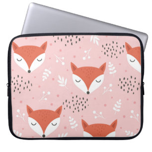 Capa Para Notebook Raposa-branca, sem soldadura, floresta desenhada p