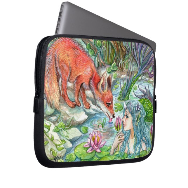 Capa Para Notebook Raposa e Sereia (Frente Esquerda)