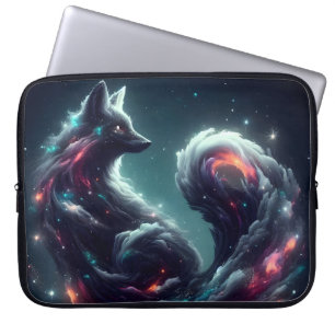 Capa Para Notebook Raposa Espiritual Cósmica Estelar Fantasia Animal