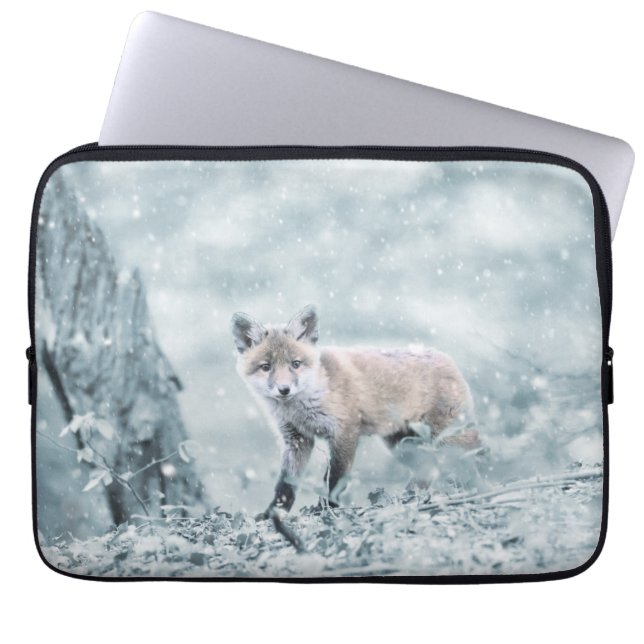 Capa Para Notebook Raposa na Neve (Frente)