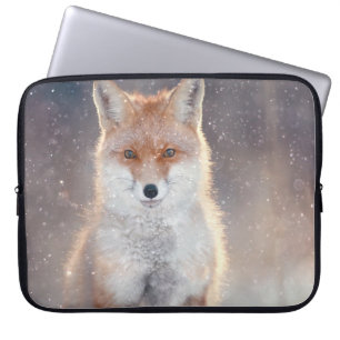Capa Para Notebook Raposa vermelha, floresta de inverno, ilustração c