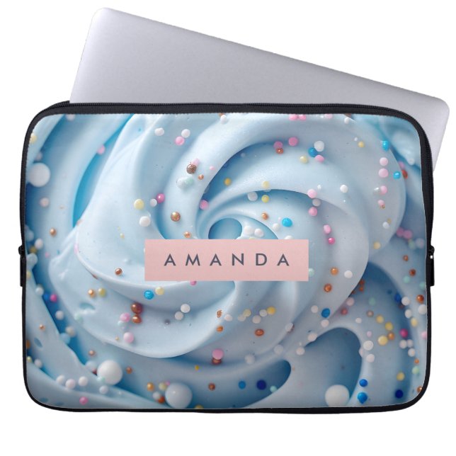 Capa Para Notebook Raspas de Frosting Batido Azul Personalizado (Frente)