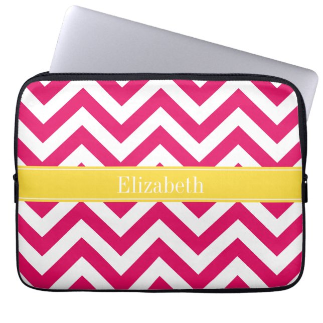 Capa Para Notebook Raspberry Lg Chevron Pineapple Name Monograma (Frente)
