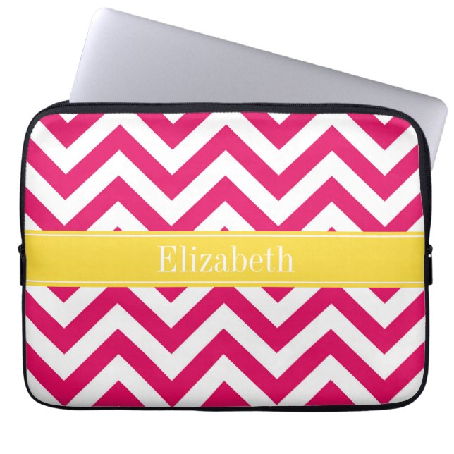 Capa Para Notebook Raspberry Lg Chevron Pineapple Name Monograma (Frente)