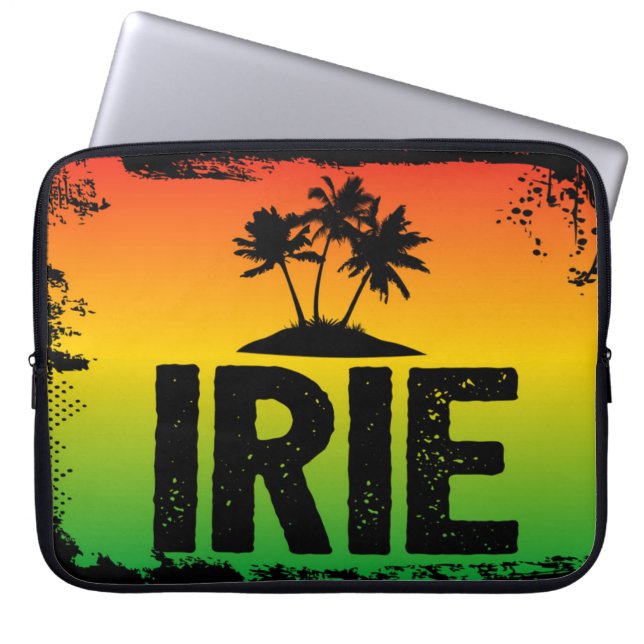 Capa Para Notebook Rasta Cores de Palmeiras tropicais jamaicanas IRIE (Frente)