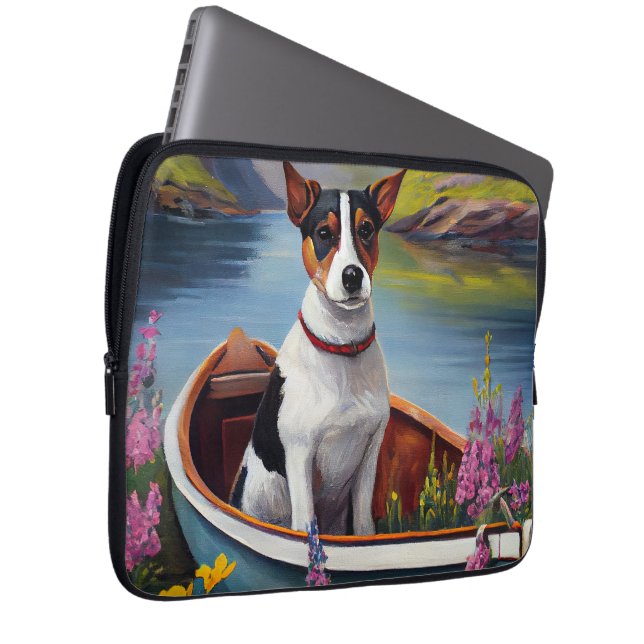 Capa Para Notebook Rat Terrier em um remo: Uma aventura cênica (Frente Esquerda)