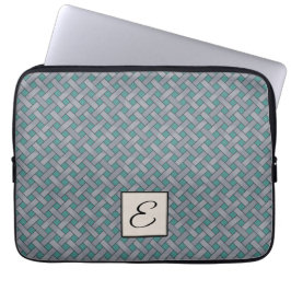 Capa Para Notebook Rattan prateado tecido no Teal Personalizado com M