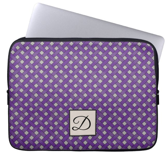 Capa Para Notebook Rattan roxo tecido em Cinzas personalizadas com mo (Frente)