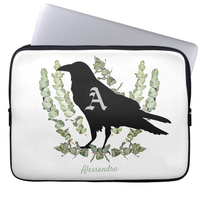 Capa Para Notebook Raven Monograma Spirit Animal Eucalyptus (Frente)