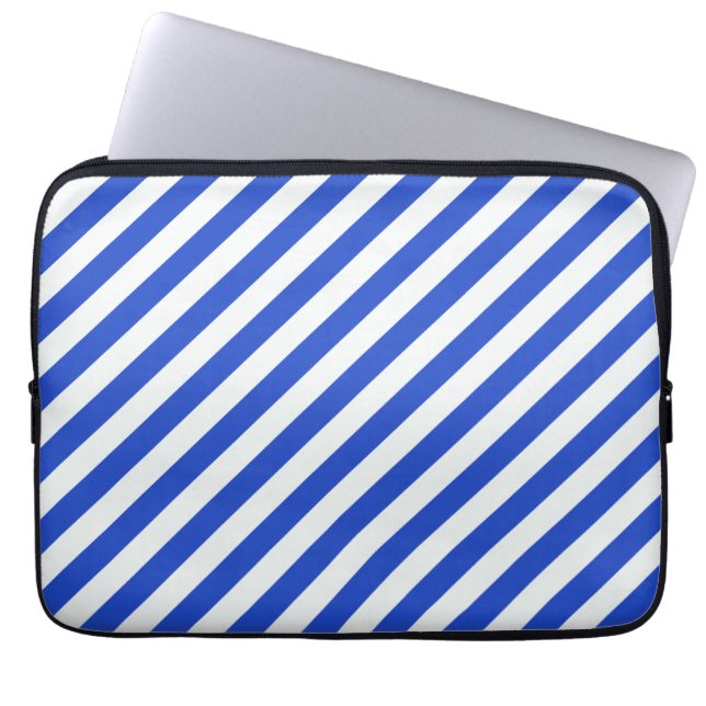 Capa Para Notebook Real Blue Combination Stripes por Shirley Taylor (Frente)